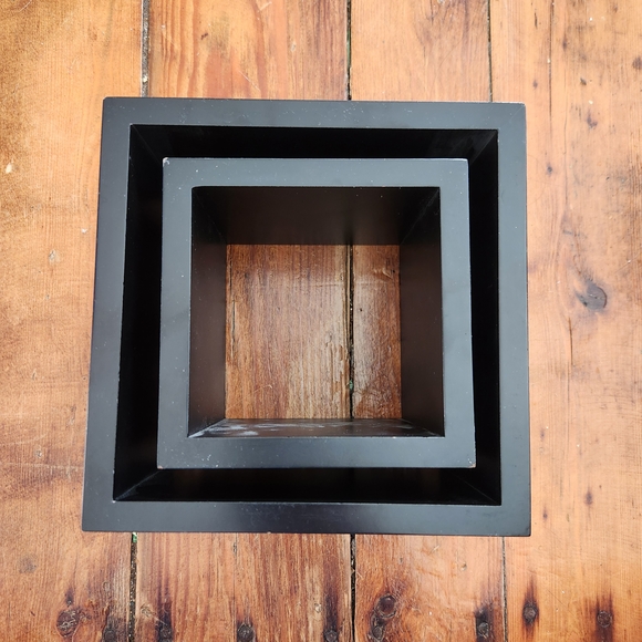 Black Square Floating Wall Shelves, Modern Small Shelves, Vertical Storage - Picture 6 of 9